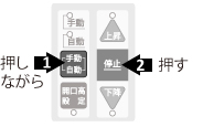自動/手動を押しながら停止