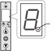 液晶の数字右下のコンマが点滅